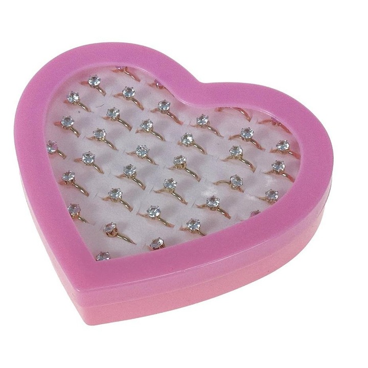 Szett 36 gyűrű, Adar, Fém, Állítható, Arany/Fehér