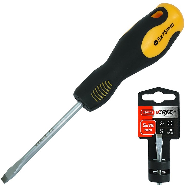 Lapos csavarhúzó, 5x75 mm, V86443, Verke