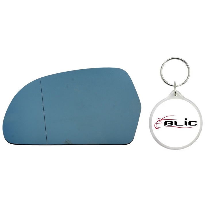 Set Sticla Oglinda Auto Retrovizoare Exterioara, Stanga, Asferica, Incalzita, Albastru, SKODA OCTAVIA II, SUPERB II 02.04-05.15 cu Breloc Personalizat "Blic"