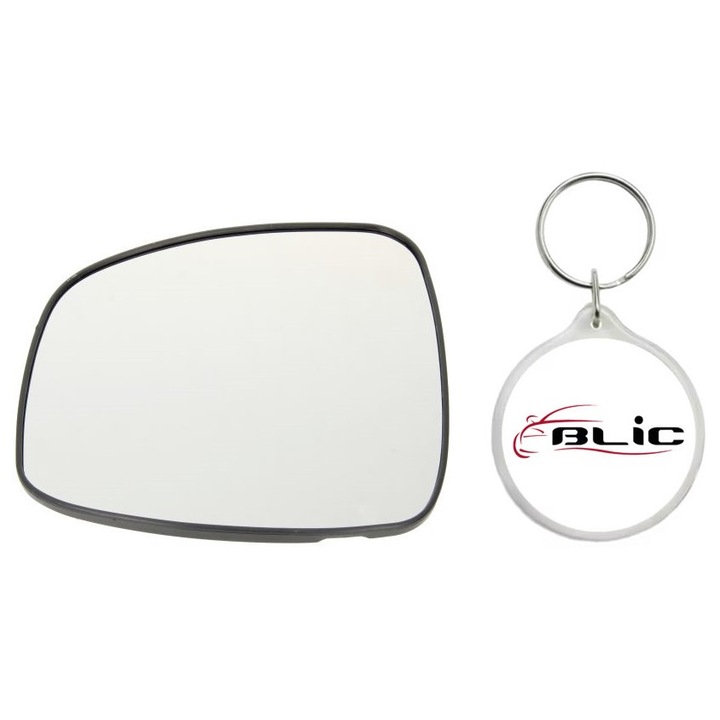 Set Sticla Oglinda Auto Retrovizoare Exterioara, Stanga, Convexa, Incalzita, Crom, FIAT SEDICI 06.06-10.14 cu Breloc Personalizat "Blic"