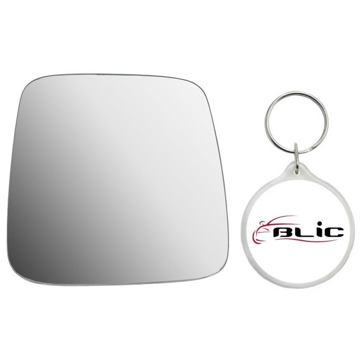 Set Sticla Oglinda Auto Retrovizoare Exterioara, Stanga, Convexa, Crom, Doka, VW TRANSPORTER T4 07.90-06.03 cu Breloc Personalizat "Blic"