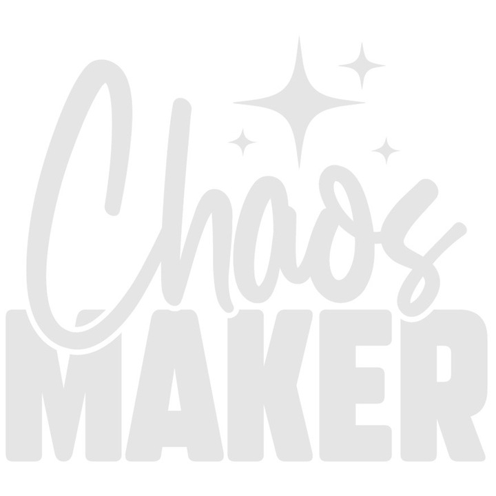 Sticker Exterior cu textul in engleza "Chaos maker" - creator de haos dezastru, Vinyl Alb, 30 cm
