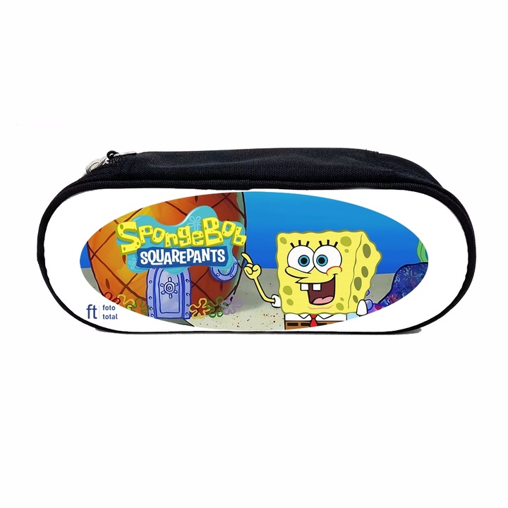 Penar Spongebob, rigid, cu compartiment mare, 23x9x7cm