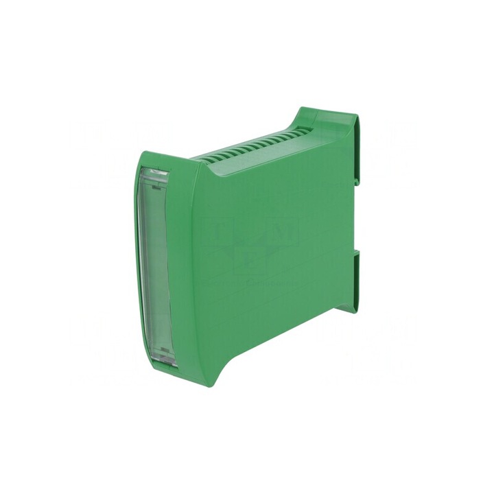 Carcasa pentru sina DIN verde 101x35x120mm