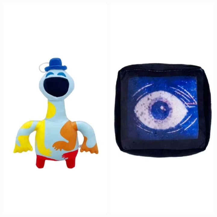 Set 2 Mascoate de plus, Nightmare Critters Plush Poppy Playtime Chapter, albastru deschis/multicolor, 25 cm - 30 cm