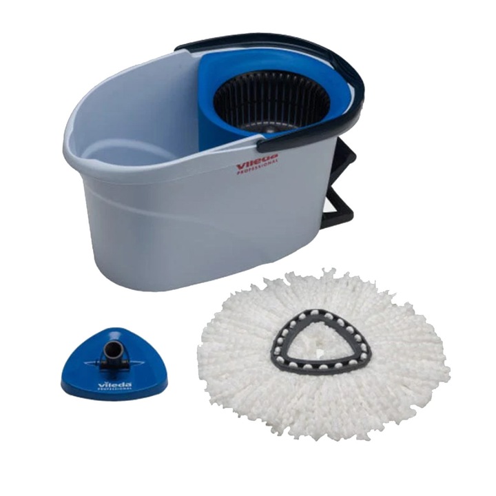 Set complet curatare, galeata de 10 litri, mop din microfibra si storcator rotativ