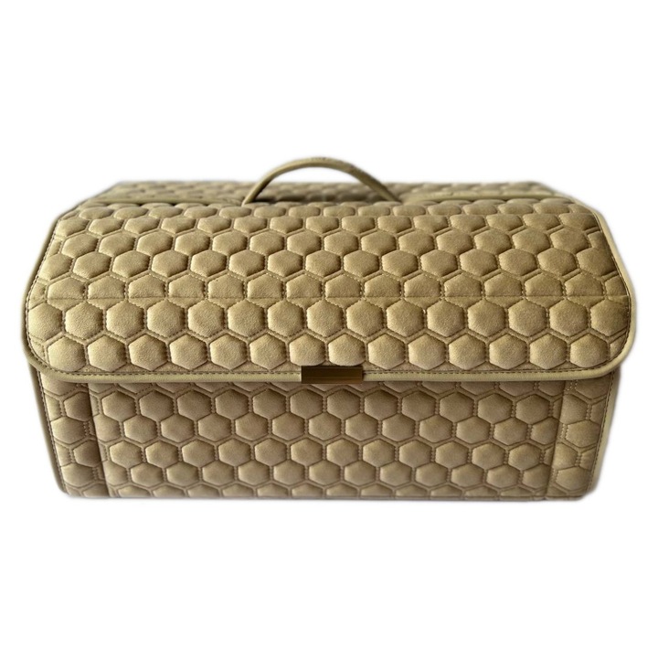 HOT AUTO Rendszerező, tárolódoboz, univerzális, textil, csomagtartóba, összecsukható, bézs, L méret