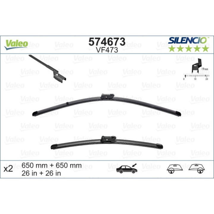 Set Stergatoare Valeo Silencio X.Trm 650/650 Mm Vf473
