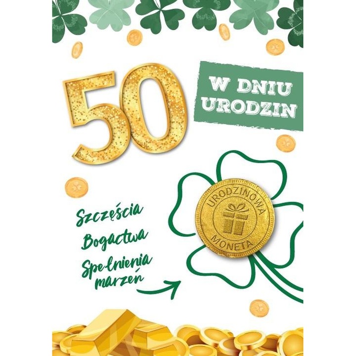 Felicitare Armin Style, Karnet urodziny 50, B6, cu envelopa, ciocolata