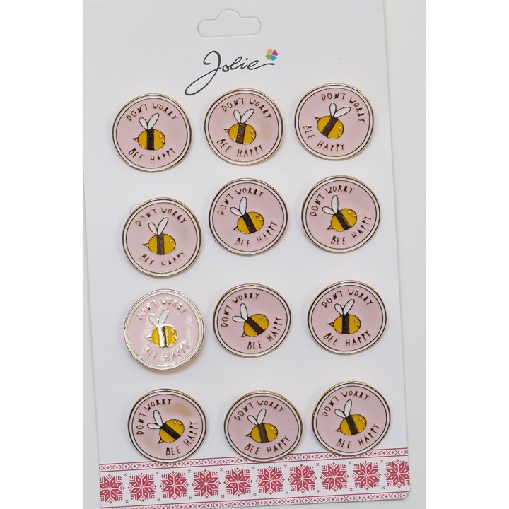 Set 12 Brose Martisor pentru Copii Albina Don`t Worry Bee Happy