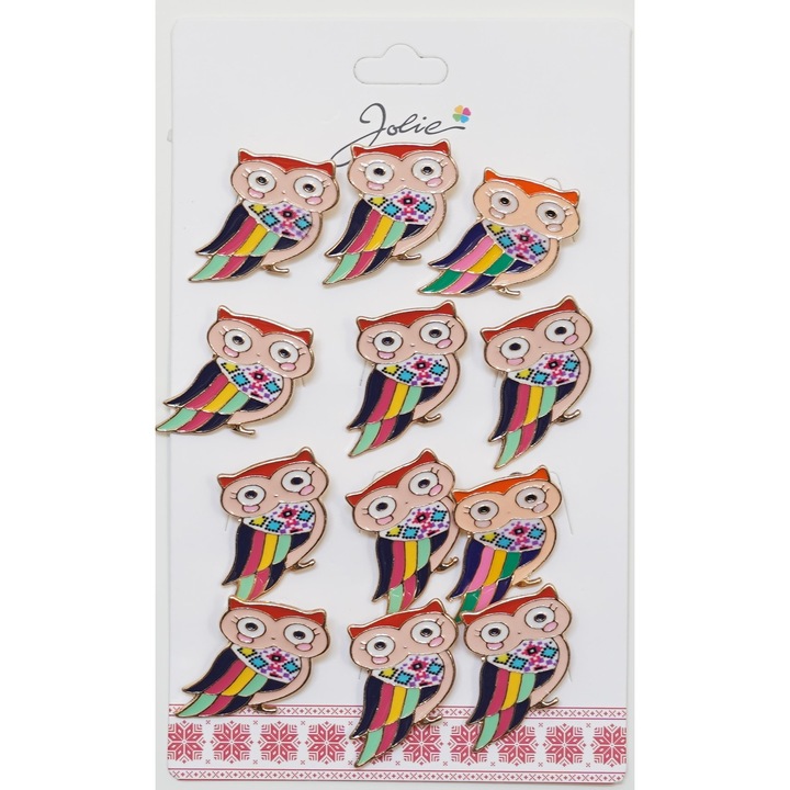 12 db-os szett bross Martisor Tavaszi Színes Madár