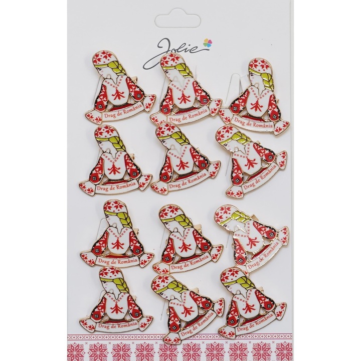 Set 12 Brose Martisor Primavara Drag de Romania