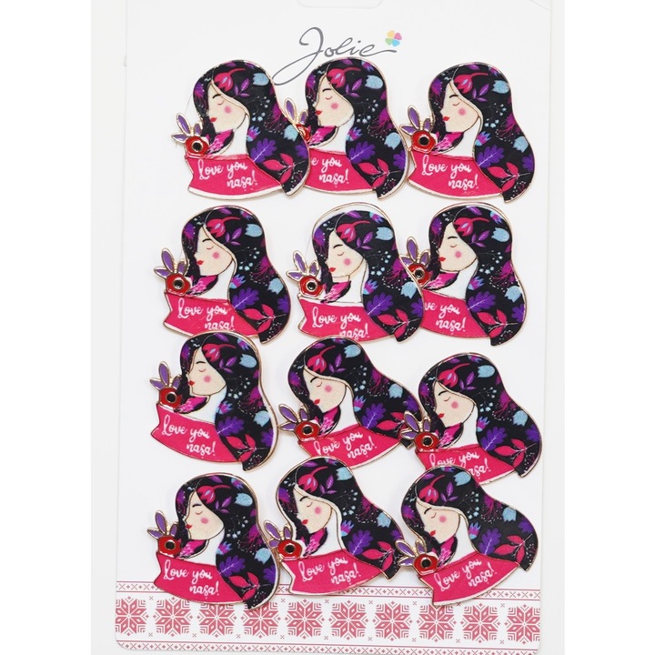 Készlet 12 Brosa Martisor Primavara Üzenet Szeretlek Keresztanya