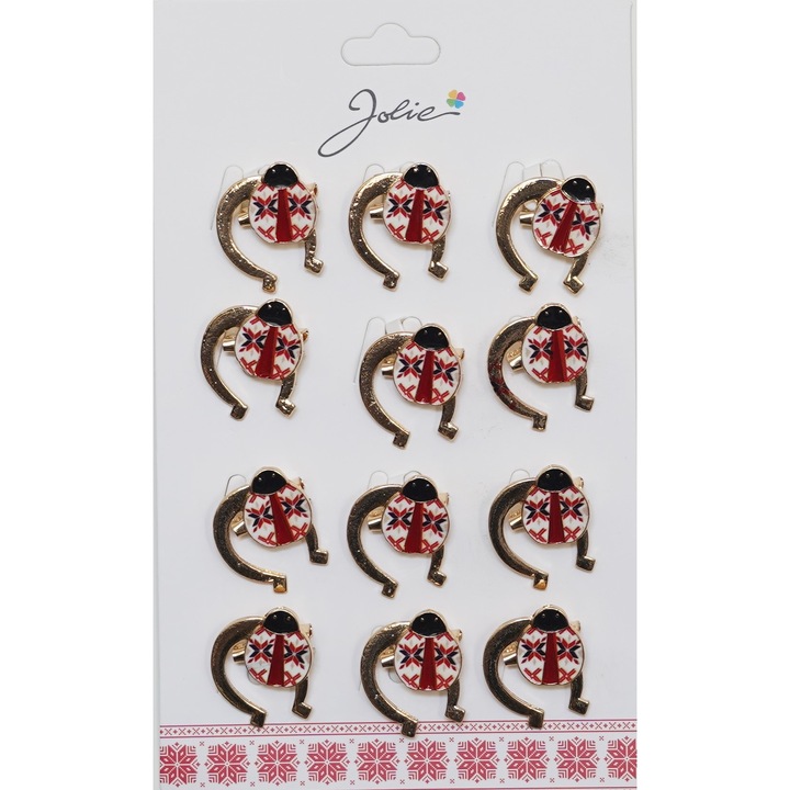 12 darabos bross Márciuska Tavasz Katicabogár Hagyományos Motívummal Patkóban