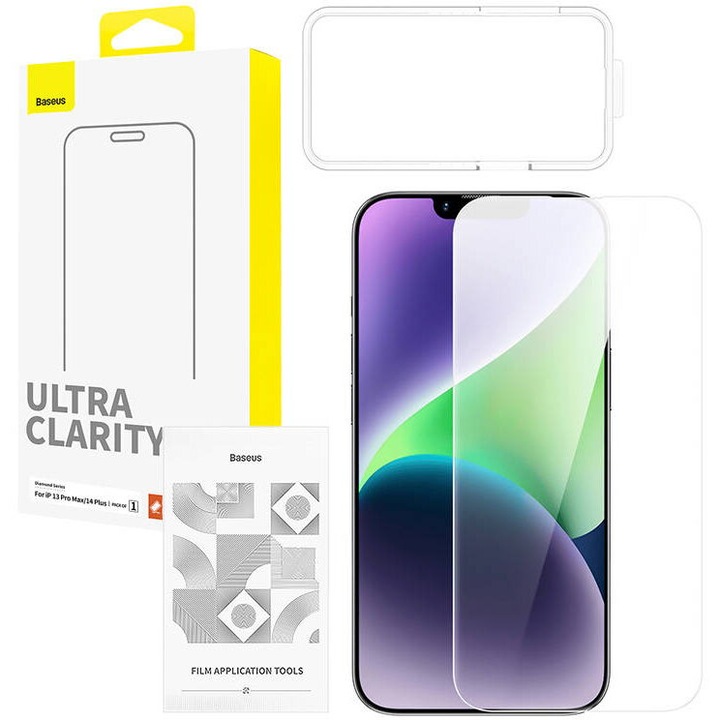 Tempered Glass screen protector OS Diamond Series HD pentru Iphone 13 Pro max/14 plus (Clear)