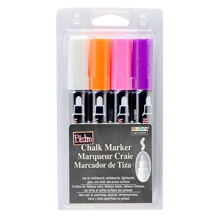 Set markere, Marvy, 4 culori, non-toxic
