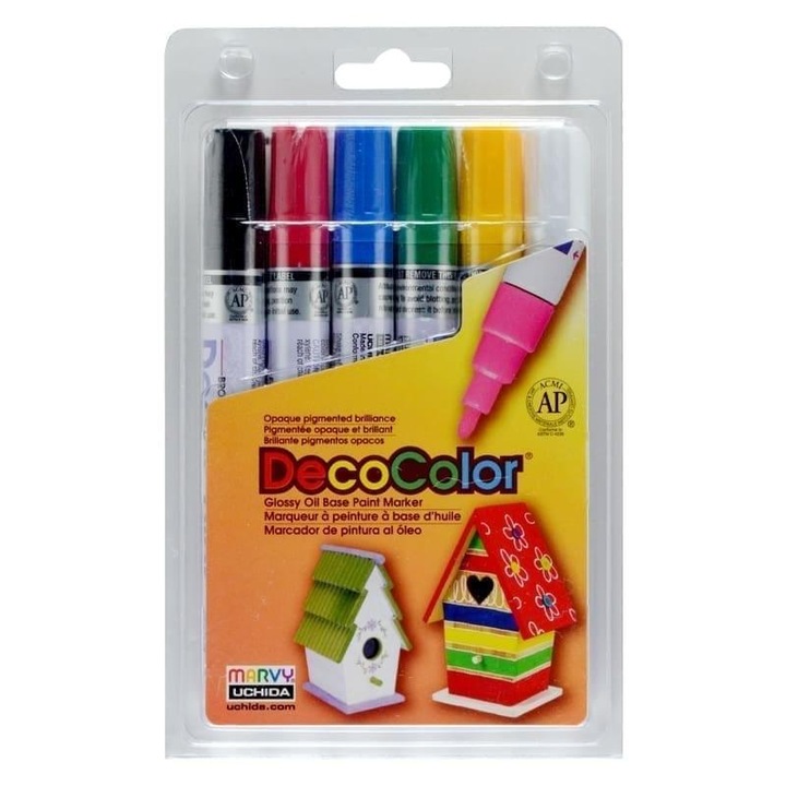 Комплект декоративни маркери Marvy, 6 броя, многоцветни