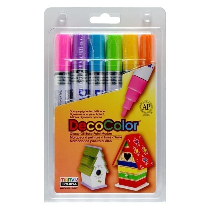 Комплект декоративни маркери Marvy, 6 броя, многоцветни