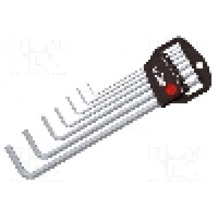 Set chei imbus, sferic, otel crom-vanadium, HEX 1,5mm, HEX 2,5mm, HEX 2mm, HEX 3mm, HEX 4mm, HEX 5mm, HEX 6mm, lungime {{Lungime totala}}, WIHA - 03723