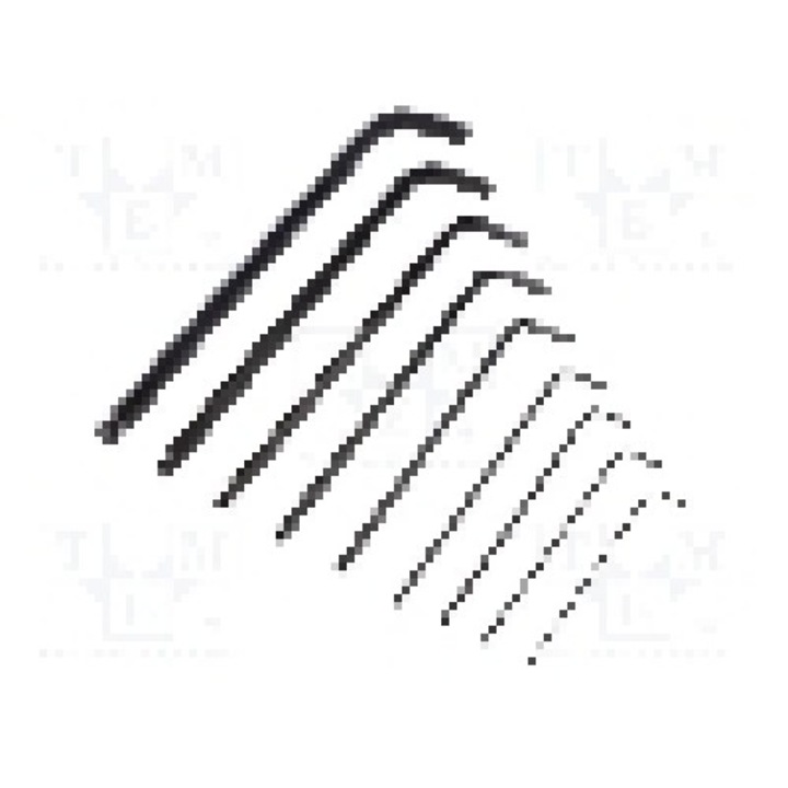 Set chei imbus, sferic, otel crom-vanadium, HEX 1,5mm, HEX 2,5mm, HEX 2mm, HEX 3mm, HEX 4mm, HEX 5mm, HEX 6mm, HEX 8mm, HEX 10mm, lungime {{Lungime totala}}, WIHA - 03992