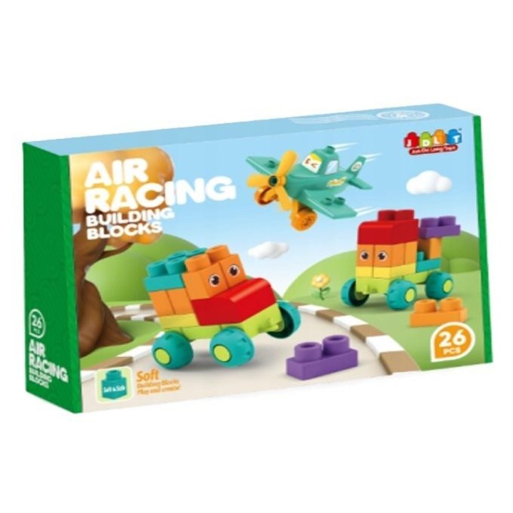 Set de constructie 26 piese W&K, klocki moi si dure, 28x7x20.5cm