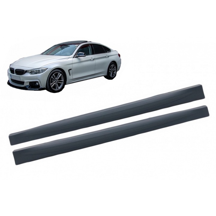 Praguri laterale KITT, pentru BMW Seria 4 F36 Gran Coupe 2013-2019 M4 Design, polipropilenă, 210x55x90cm