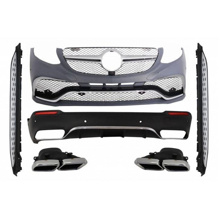 Пълен Външен Пакет съвместим с Mercedes GLC SUV X253 2015-07.2019 GLC63 Дизайн със Странични Степенки