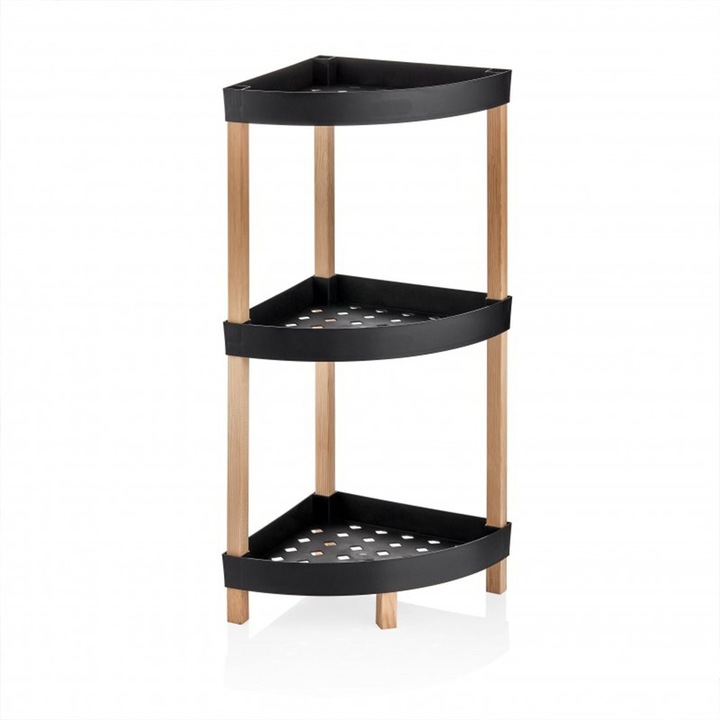 Etajera Artenova cu 3 rafturi, lemn și plastic, 34x34x80cm, versatilă