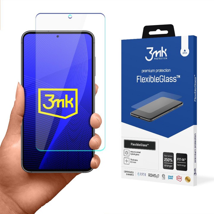 Fólia Samsung Galaxy S23-hoz, FlexibleGlass, V19, Üveg, Átlátszó
