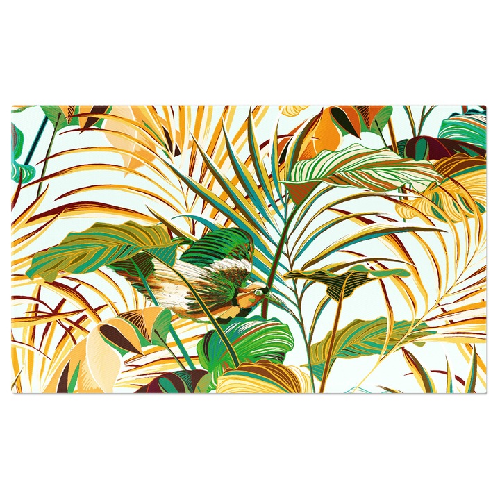 Tablou Canvas: Imagine cu diferite tipuri de plante - Frunze verzi si portocalii 90x60CM