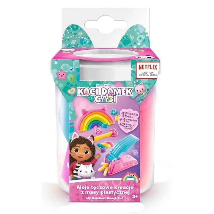 Kreatív készlet Koci Domek Gabi, Epee, 2 db gyurma, 1 forma, 1 szerszám, többszínű