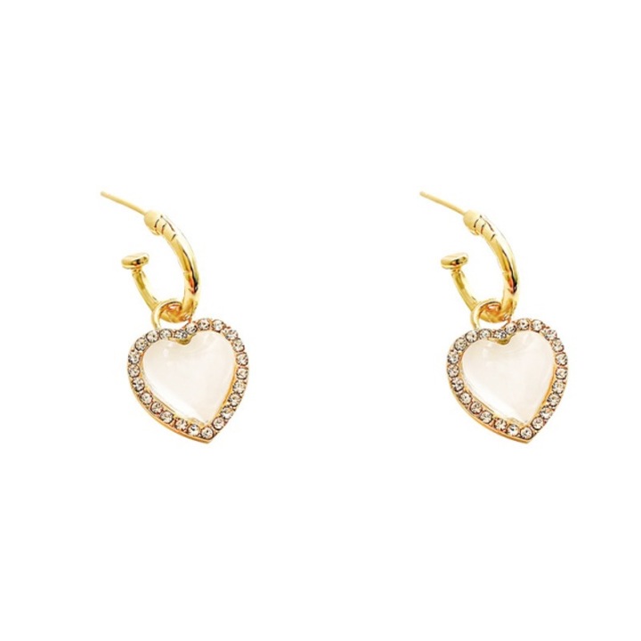 Női fülbevaló CK, elegáns design, arany, 2.9x1.5cm, ezüst