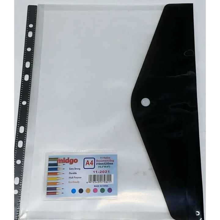 [MJ] A4-es műanyag mappa – Dokumentumrendező biztonságos zárással, kopásálló, ideális irodába, iskolába vagy archiváláshoz