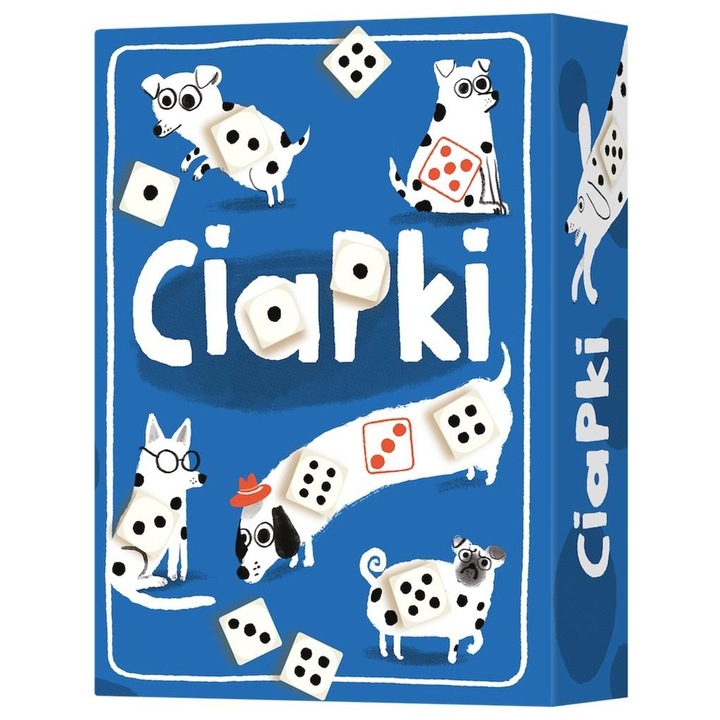 Társasjáték Ciapki, REBEL, 40 dobókocka, 20 zseton, 32 kutyás kártya
