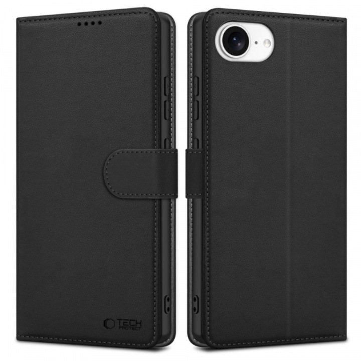 Husa pentru Apple iPhone 16e, Tech-Protect, Wallet, Neagra