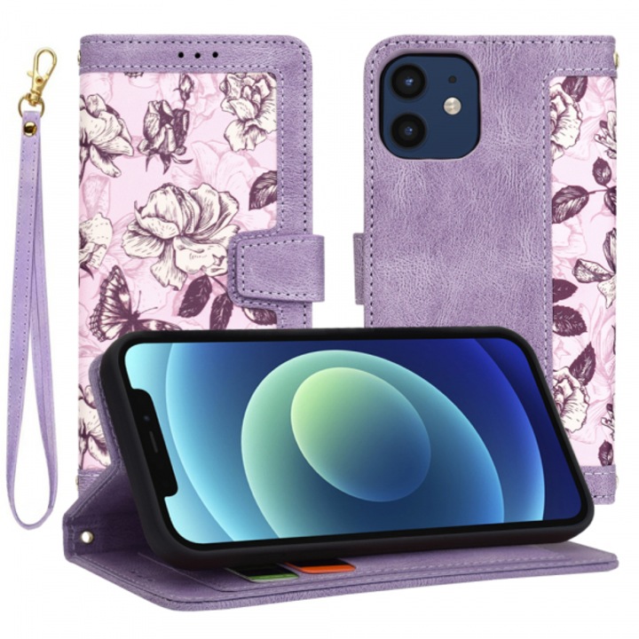 Husa pentru Apple iPhone 12 / 12 Pro, FlipCraft, Mov