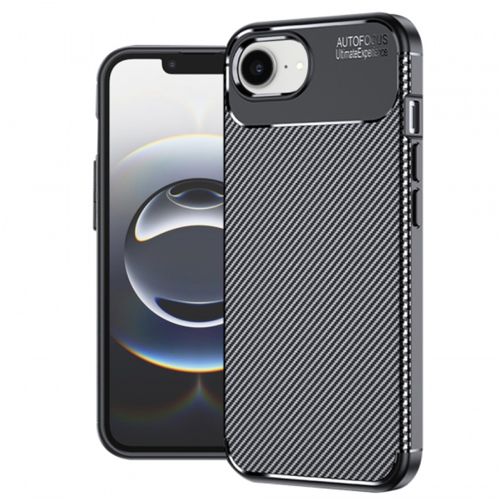 Husa pentru Apple iPhone 16e, CarbonFiber, Neagra