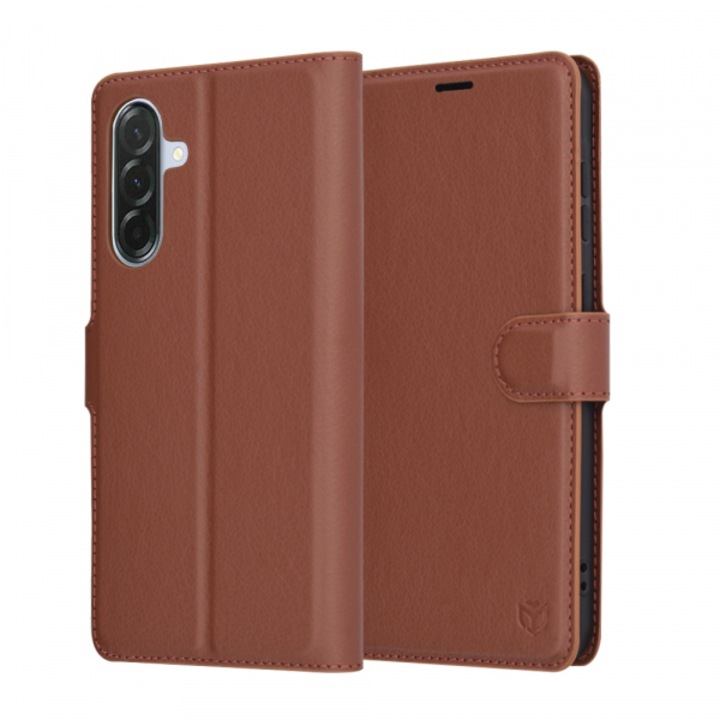 Husa pentru Samsung Galaxy A56 A566, Leather Folio, Maro