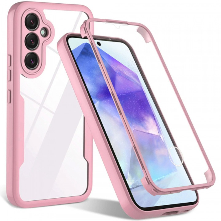 Husa pentru Samsung Galaxy A55 5G + Folie Techsuit ColorVerse 360 Series Pink