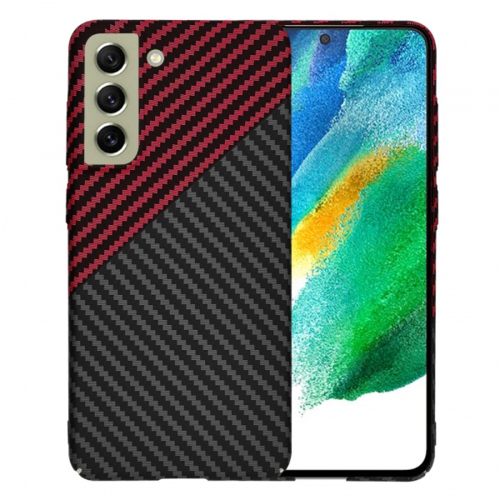 Husa pentru Samsung Galaxy S21 FE 5G G990, Carbonite FiberShell Vortex, Rosie