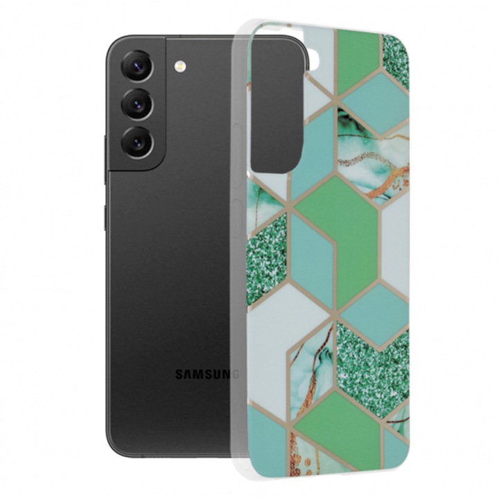 Husa pentru Samsung Galaxy S22+ 5G S906, Marble, Verde