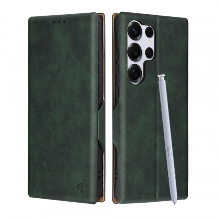 Husa pentru Samsung Galaxy S25 Ultra S938, Safe Wallet Plus, Verde