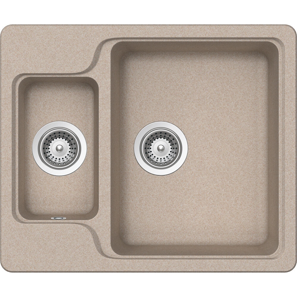 Chiuveta granit Schock Manhattan N-150 Sabbia Cristalite 610 x 510 mm, adancime cuva 197 mm, reversibila, montare pe blat