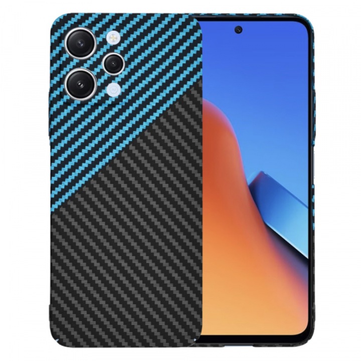 Husa pentru Xiaomi Redmi 12 5G / 12, Carbonite FiberShell, Bleu