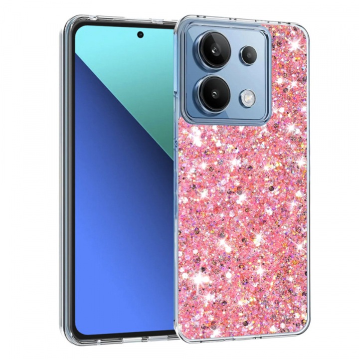 Husa pentru Xiaomi Redmi Note 13 4G, Sparkly Glitter, Roz
