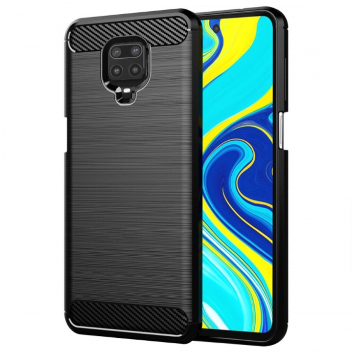 Husa pentru Xiaomi Redmi Note 9S / Note 9 Pro / Note 9 Pro Max, Carbon, Neagra