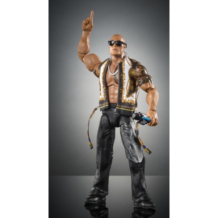 Figurina, WWE The Rock, Mattel, Elite Collection, 15 cm, pentru copii peste 8 ani