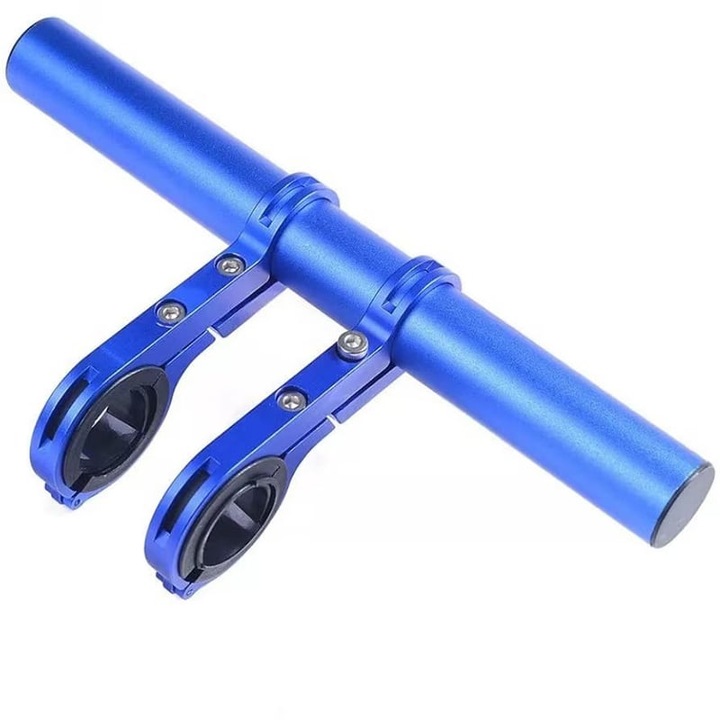 Extensie Ghidon Bicicleta, Trotineta Electrica, Scuter, Suport telefon, Pedometru, Claxon, 20 cm, include Banda Cauciuc anti-zgariere ghidon, FIXATO, Albastru