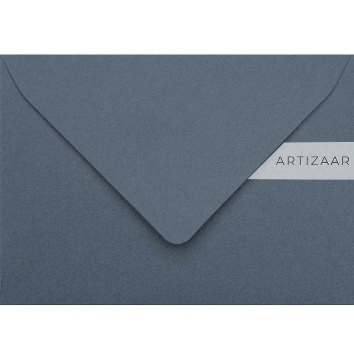 25 db kézzel készített B6-os boríték szett, kő kék, 230g-os, 125x175 mm-es, ragasztómentes V-alakú füllel, esküvői meghívókhoz, keresztelőkhöz és rendezvények papírárujához