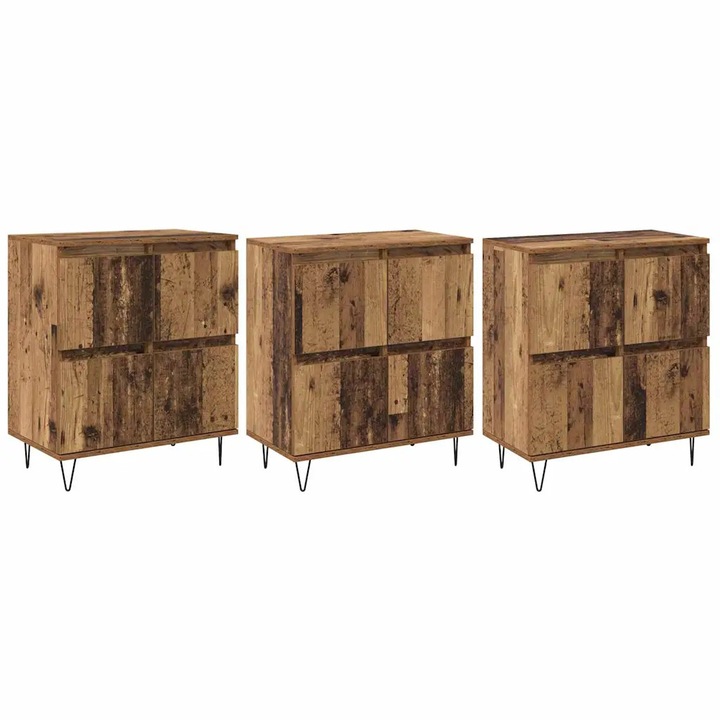 Oldalszekrények 3 pcs Régi fa 180 x 35 x 70 cm Faanyag, vidaXL, 3394524